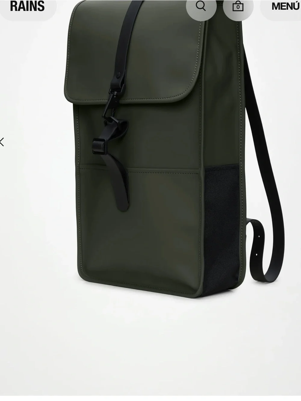 Rains Volumen Green & Black Waterproof PU Fabric Laptop Backpack